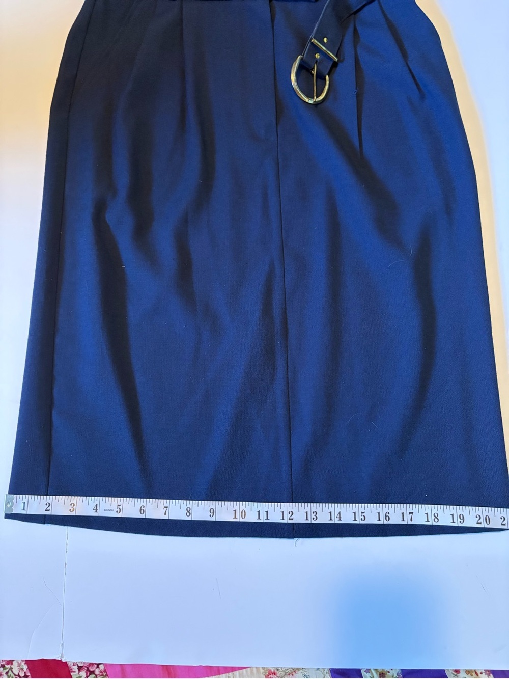 Sport Collection, Vintage,80’s, Midi Skirt with Gold Buckle, Vintage Sz 14. - Picture 8 of 10